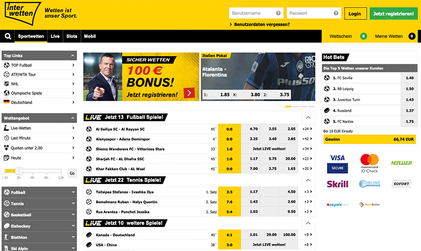 Interwetten Startseite